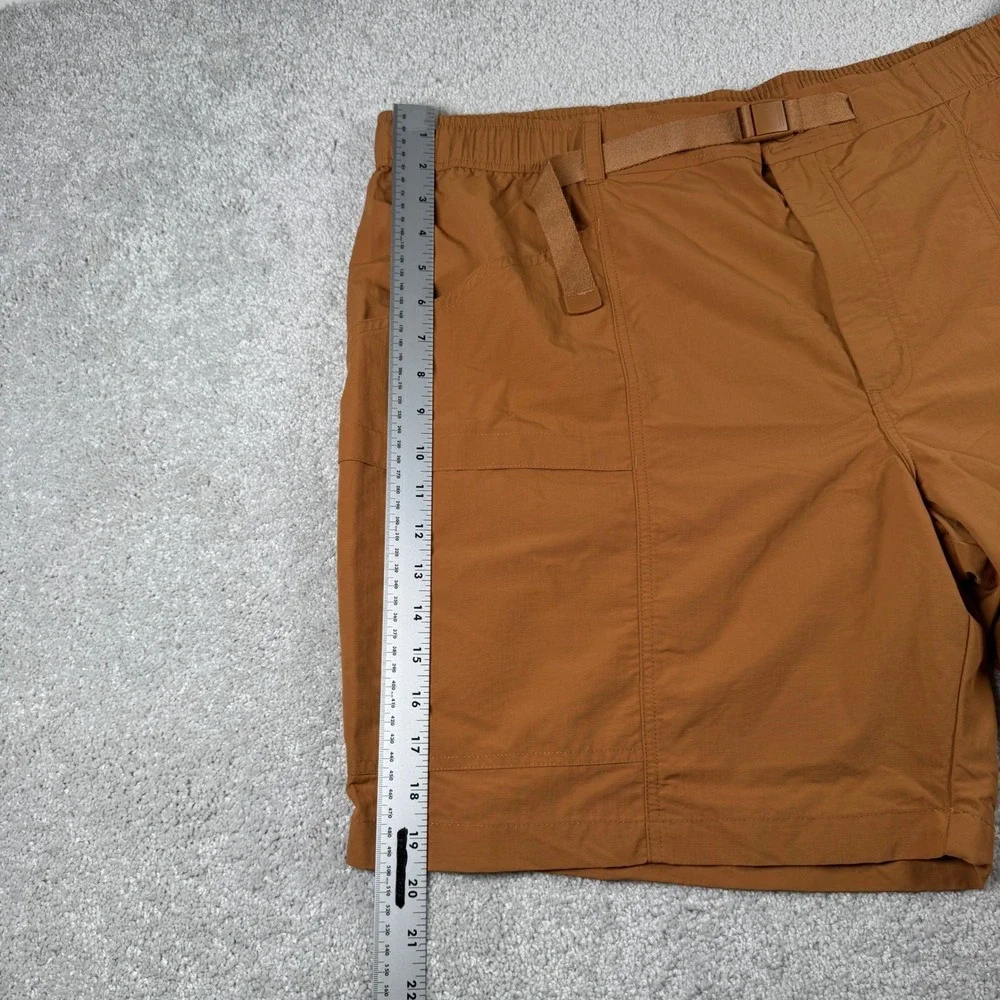 Eddie Bauer Mens XXL Shorts Brown Horizon Guide Cargo Hiking Belted 2XL